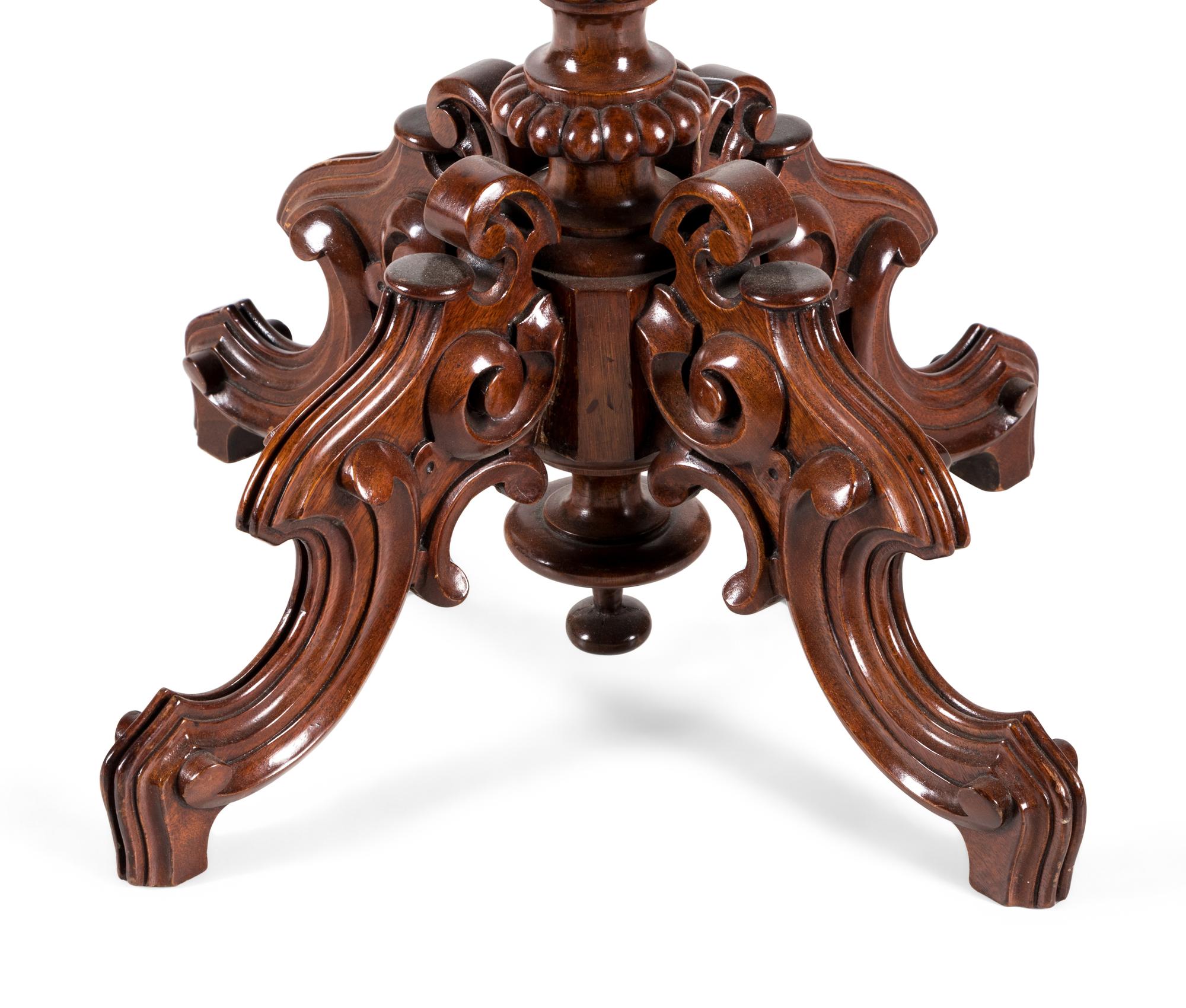 An Italian Mahogany Specimen Marble-Top Table