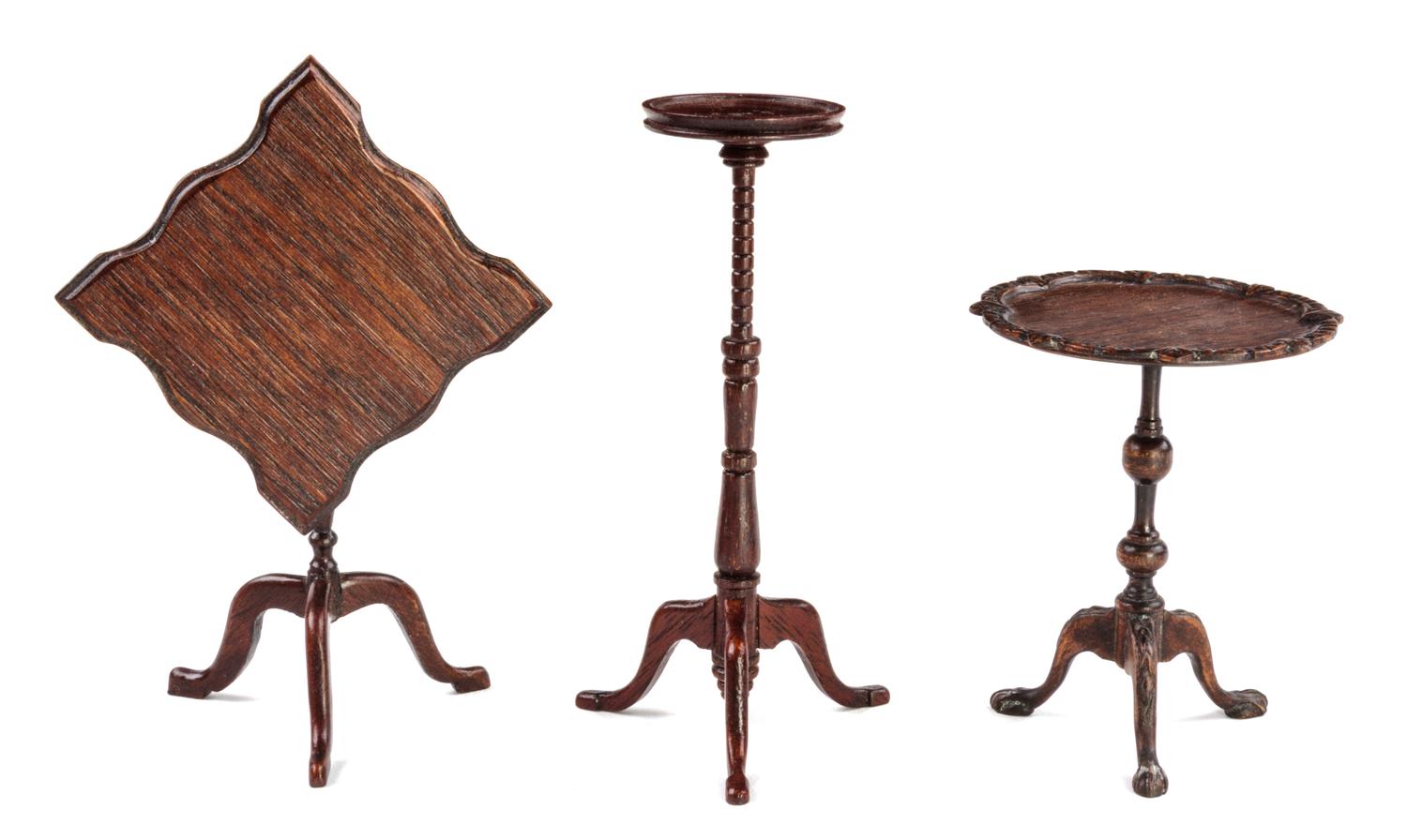 Three Mahogany Tables Height of first 3 1/2 inches. — Various Makers