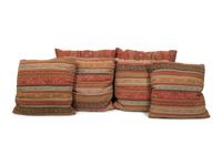 An Indian Paisley Wool Coverlet and Six Pillows