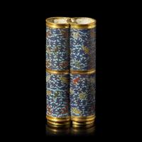 An Unusual Chinese Cloisonné 'Double Coins' Vase, 18th Century 清中期 掐絲琺瑯雲蝠紋雙聯瓶