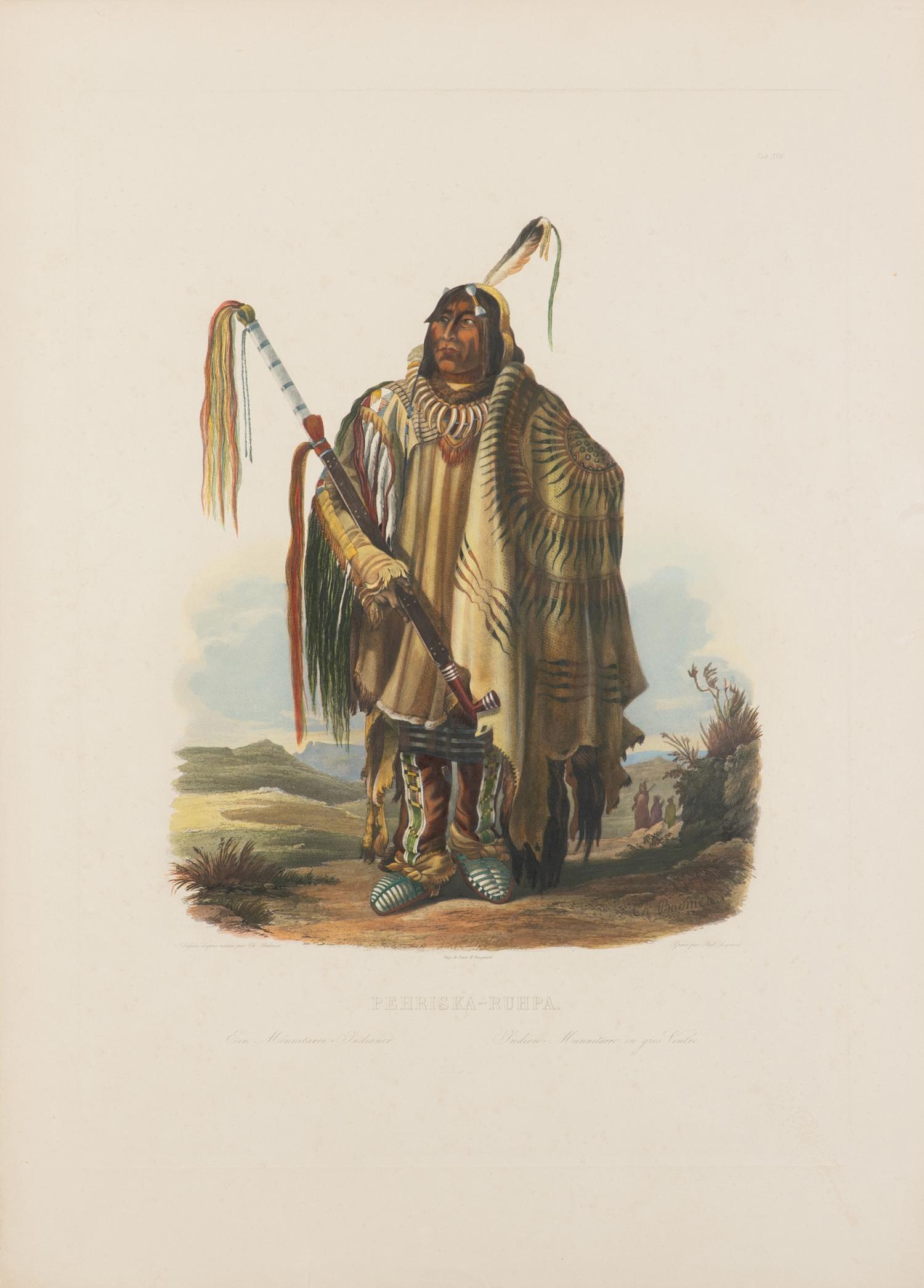 BODMER, Karl (1809-1893) Péhriska-Rúhpa . [A Minatarre or Big-Bellied Indian] (Tab. 17).