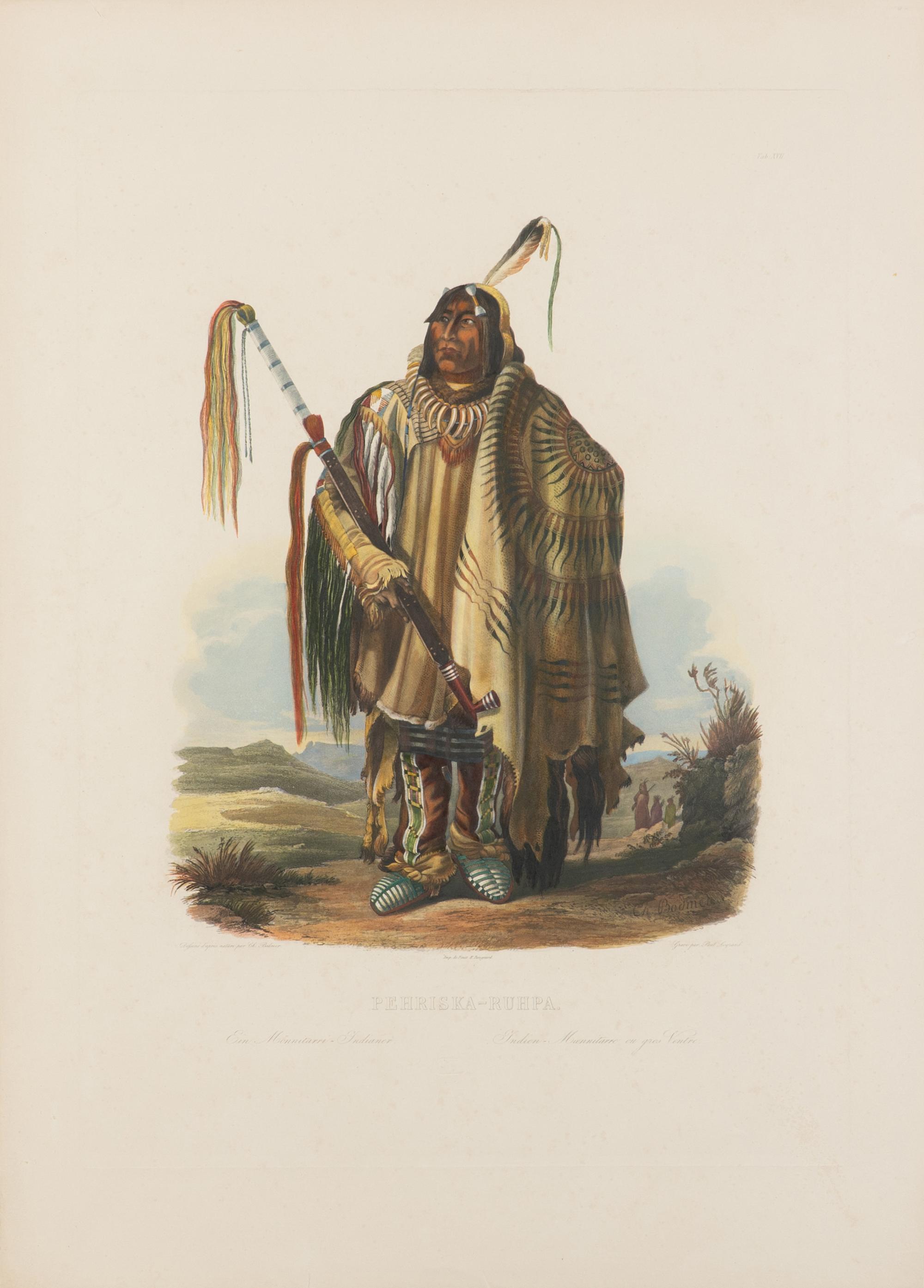 BODMER, Karl (1809-1893) Péhriska-Rúhpa . [A Minatarre or Big-Bellied Indian] (Tab. 17).