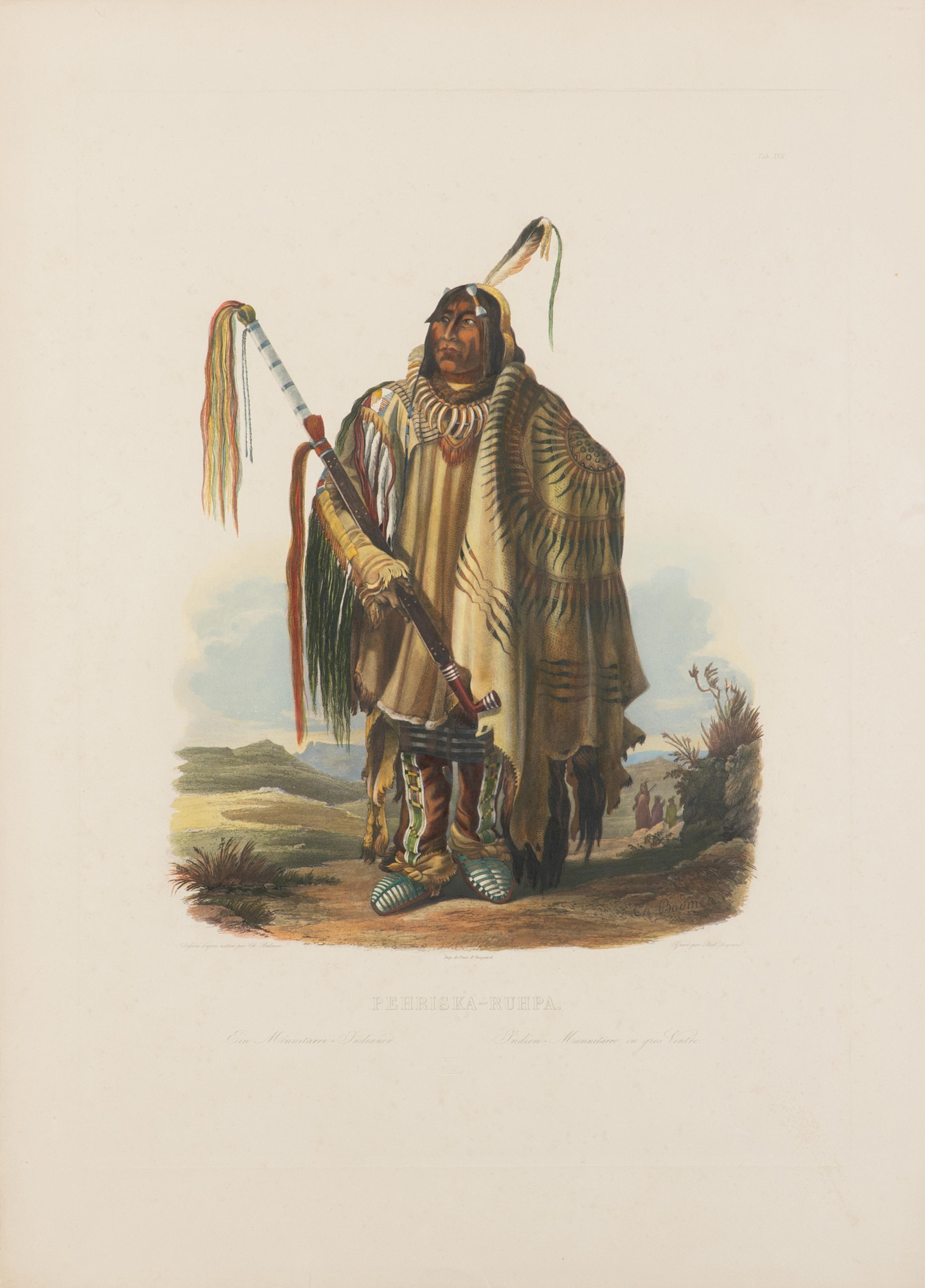 BODMER, Karl (1809-1893) Péhriska-Rúhpa . [A Minatarre or Big-Bellied Indian] (Tab. 17).