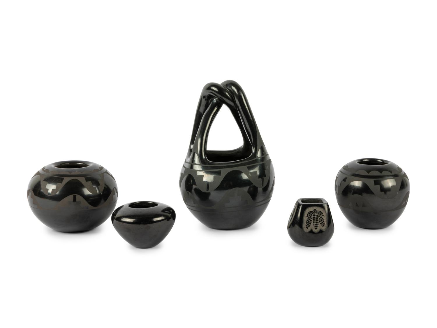Collection of Blackware Pueblo Pottery