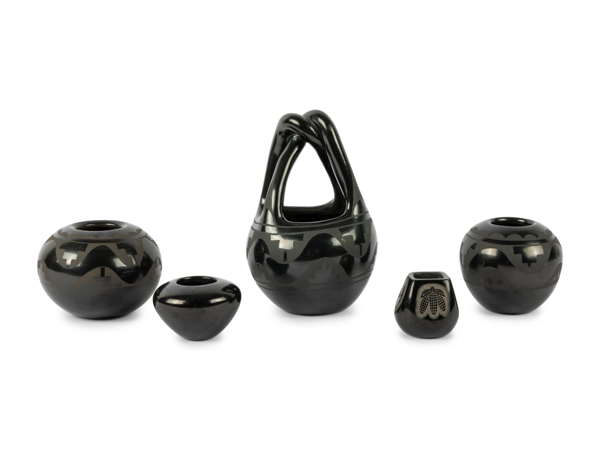 Collection of Blackware Pueblo Pottery