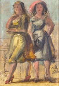 Reginald Marsh (American, 1898-1954) - On the Boardwalk (A Double-Sided Work)