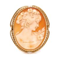 A 14 Karat Yellow Gold Cameo Pendant/Brooch,