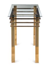 A Modernist Brass and Glass Table