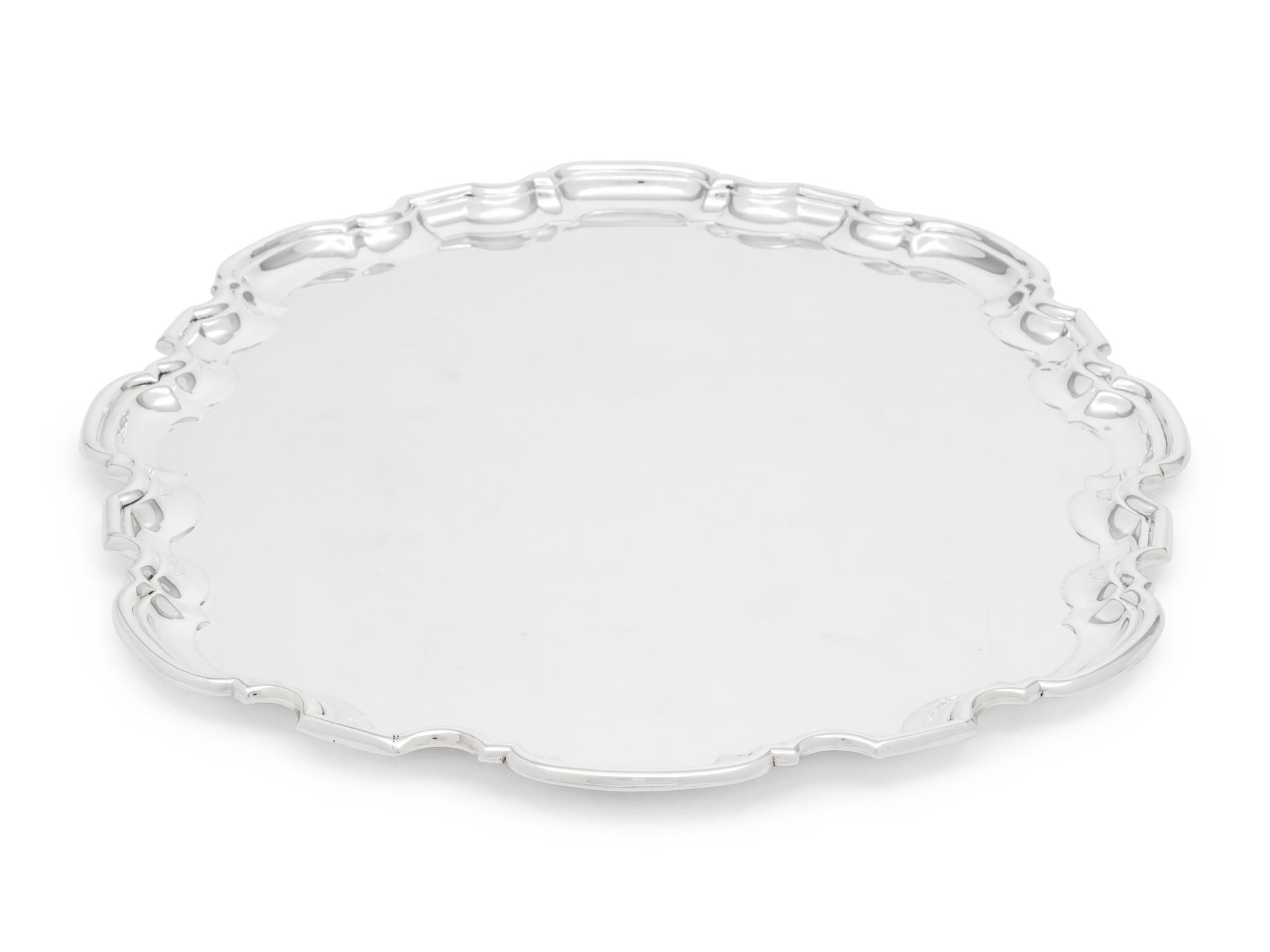An English Silver Serving Tray Retailed by Tiffany and Co.