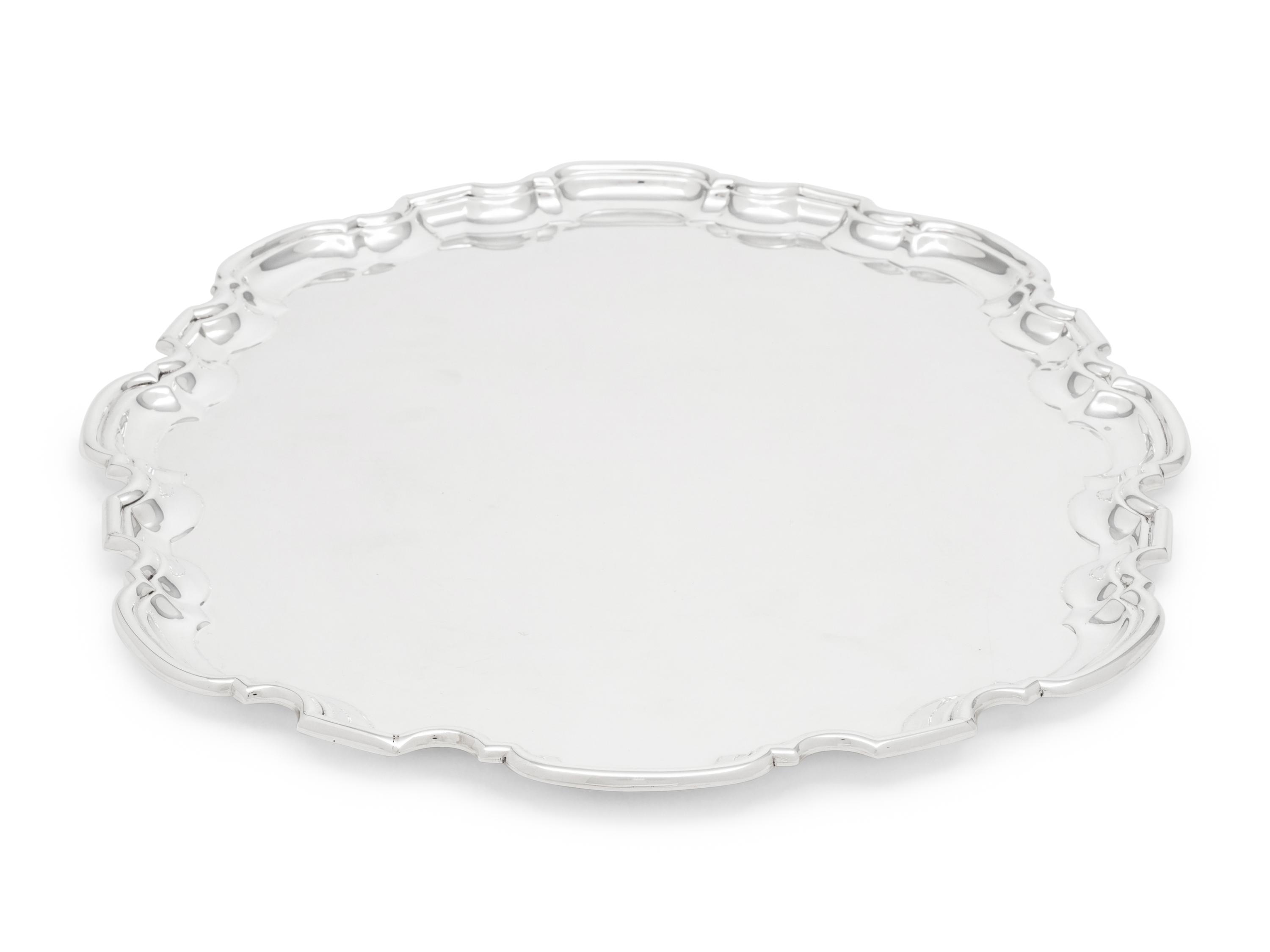 An English Silver Serving Tray Retailed by Tiffany and Co.