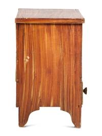 A Country Federal Grain Painted and Smoke-Decorated Maple One-Drawer Blanket Chest