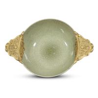 A Régence style gilt-bronze mounted Chinese celadon-glazed porcelain bowl 19th century