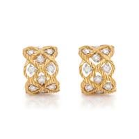 BUCCELLATI, BICOLOR GOLD AND DIAMOND 'ÉTOILÉE' HOOP EARCLIPS
