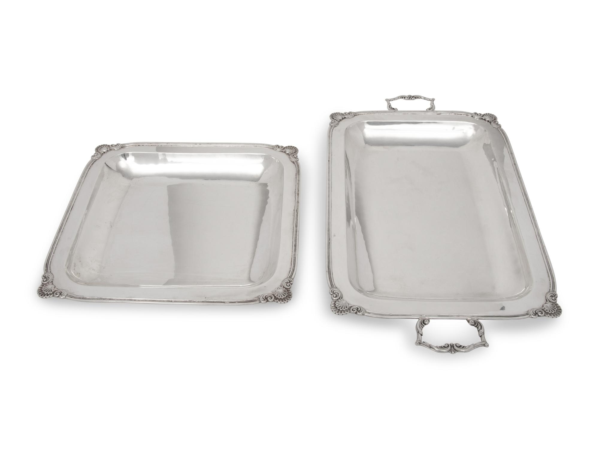 Two Colombian Silver Trays