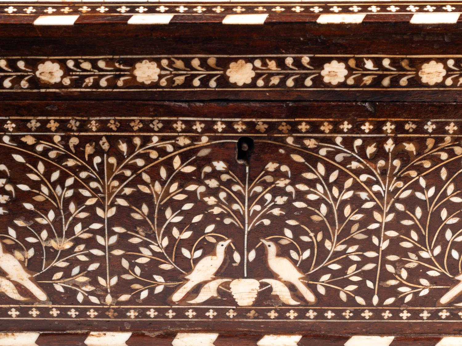 A Large Anglo-Colonial Bone-Inlaid Table Casket