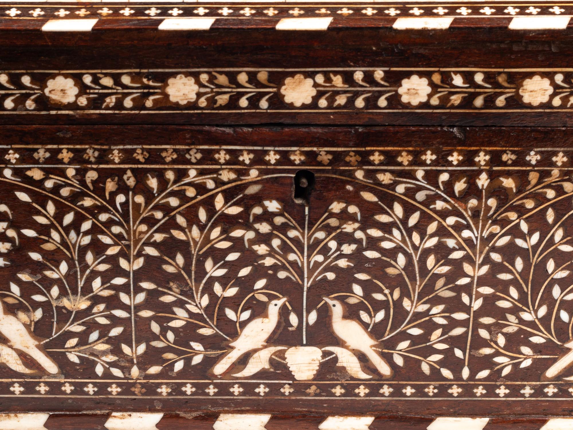 A Large Anglo-Colonial Bone-Inlaid Table Casket