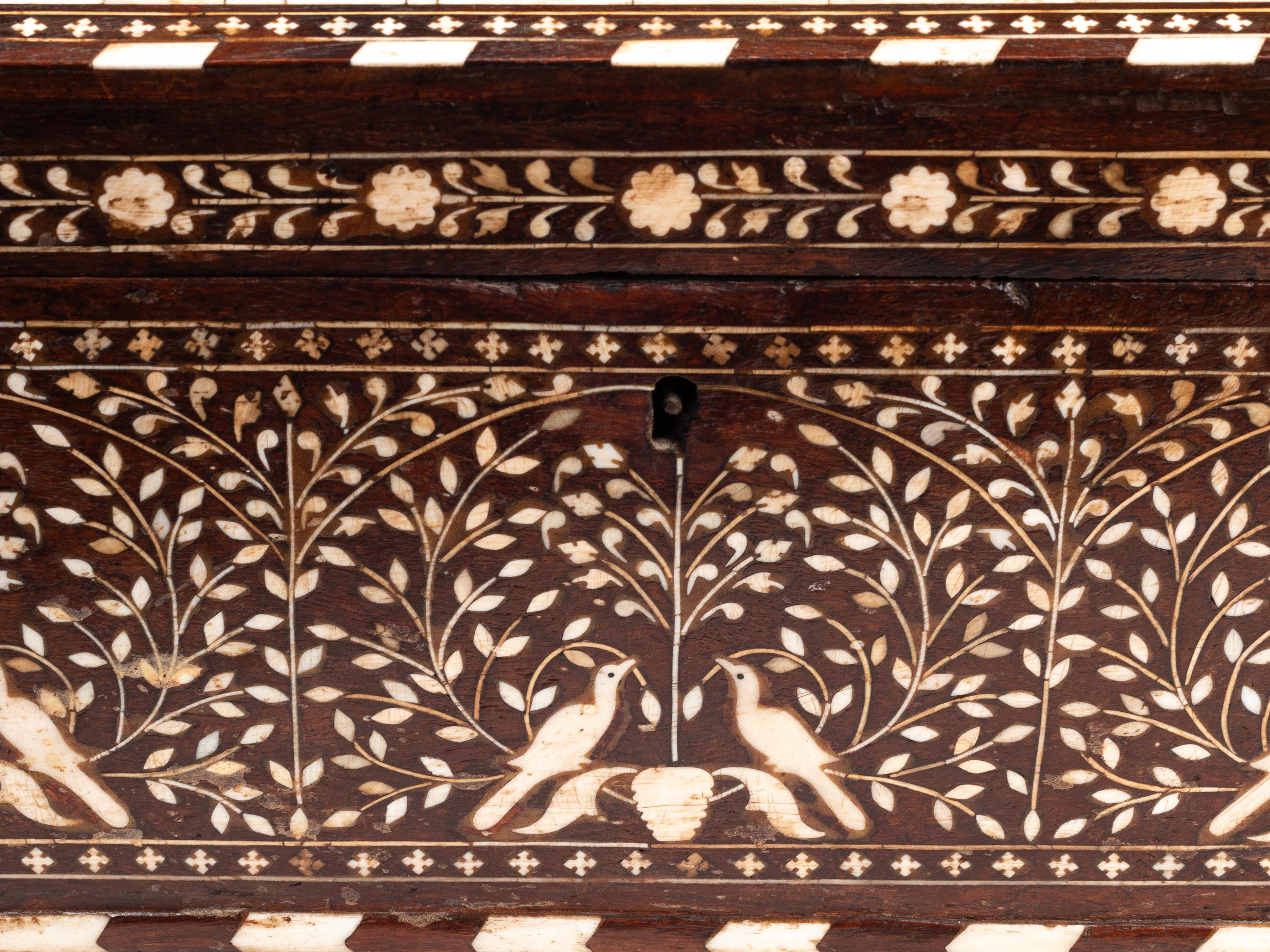 A Large Anglo-Colonial Bone-Inlaid Table Casket