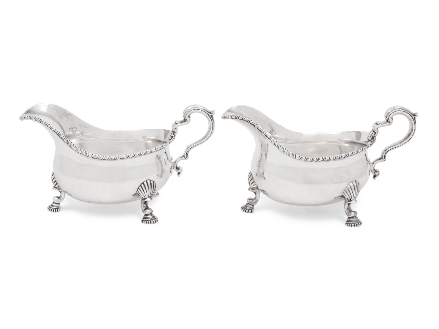 A Pair of George III Silver Sauce Boats