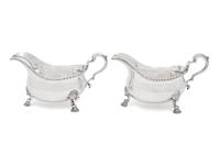 A Pair of George III Silver Sauce Boats