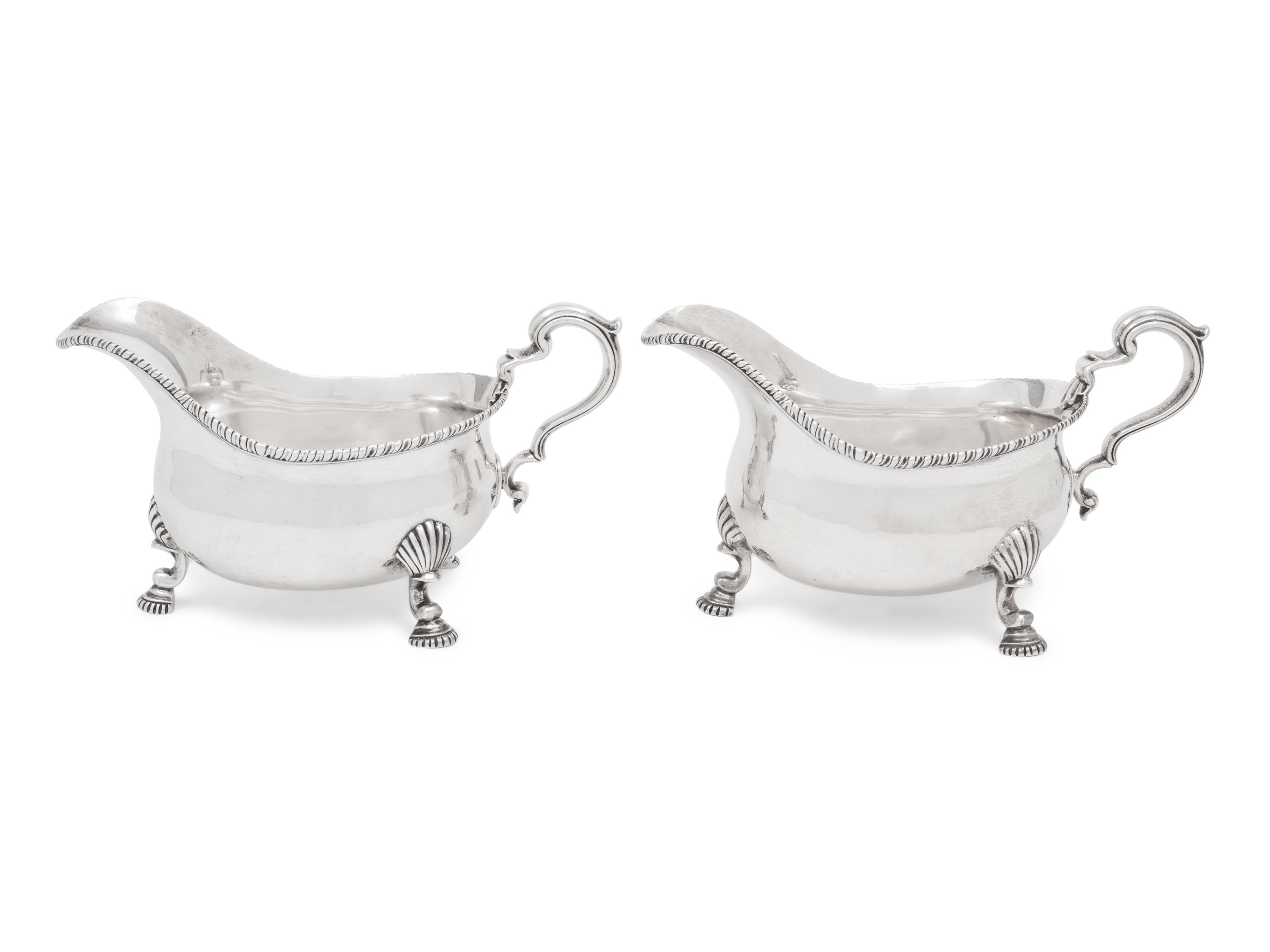 A Pair of George III Silver Sauce Boats
