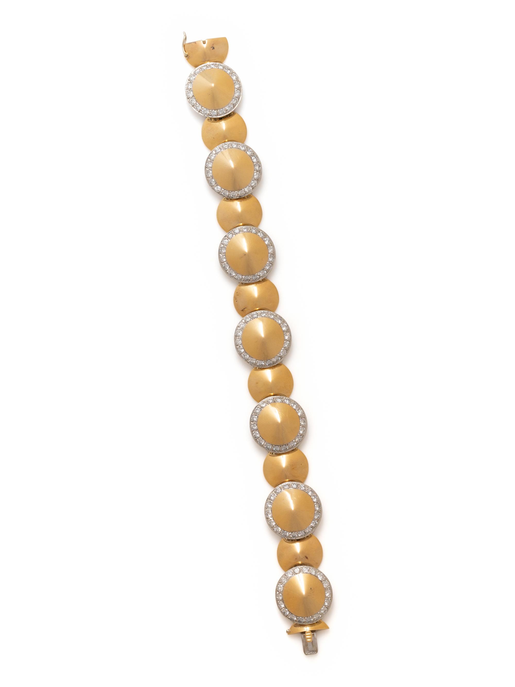 BICOLOR GOLD AND DIAMOND BRACELET