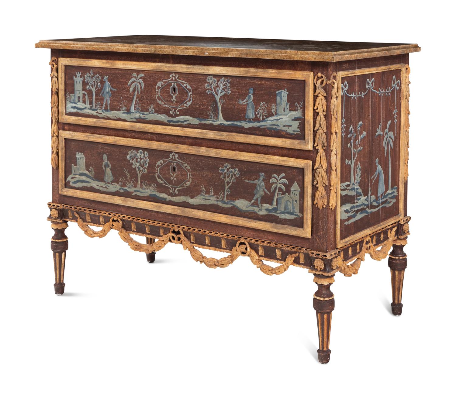 An Italian Style Painted Chest of Drawers