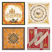 Four Hermès Scarves