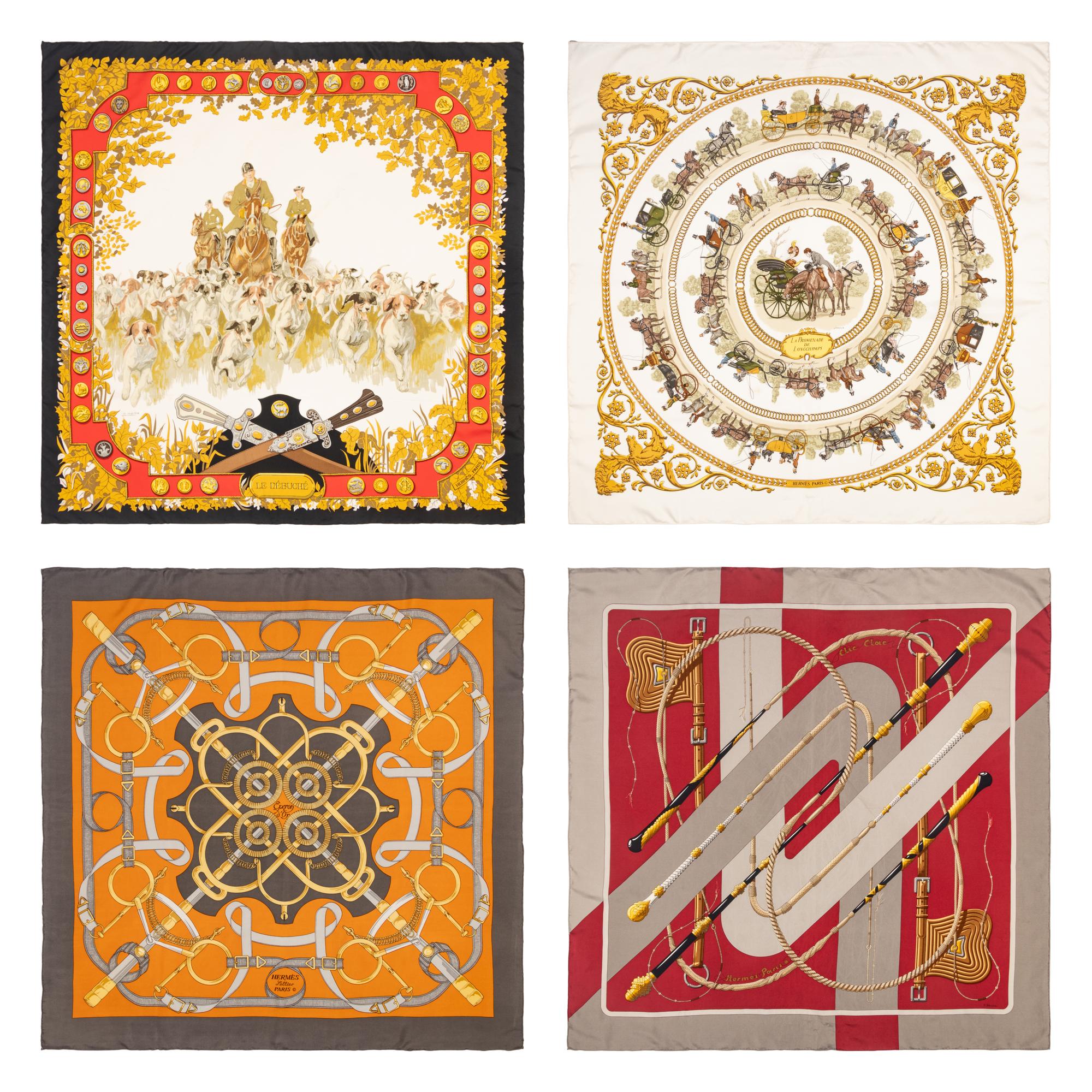 Four Hermès Scarves