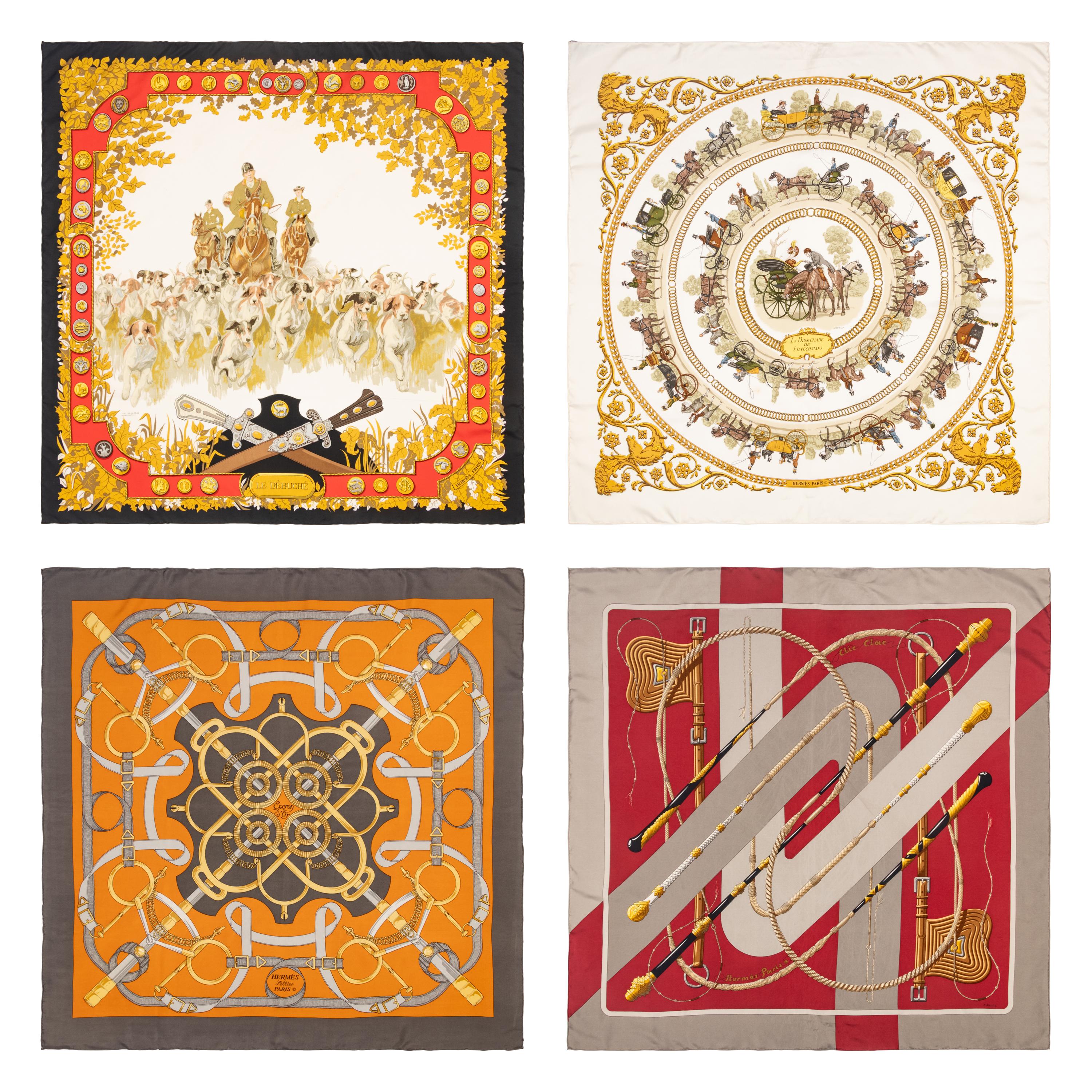 Four Hermès Scarves