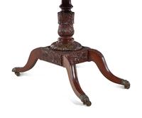 A Classical Carved and Figured Mahogany Octagonal Top Card Table