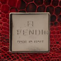 Fendi, Baguette in Beaded Knit and Red Lizard Skin
