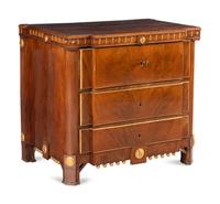 A Baltic Style Parcel Gilt Mahogany Chest of Drawers