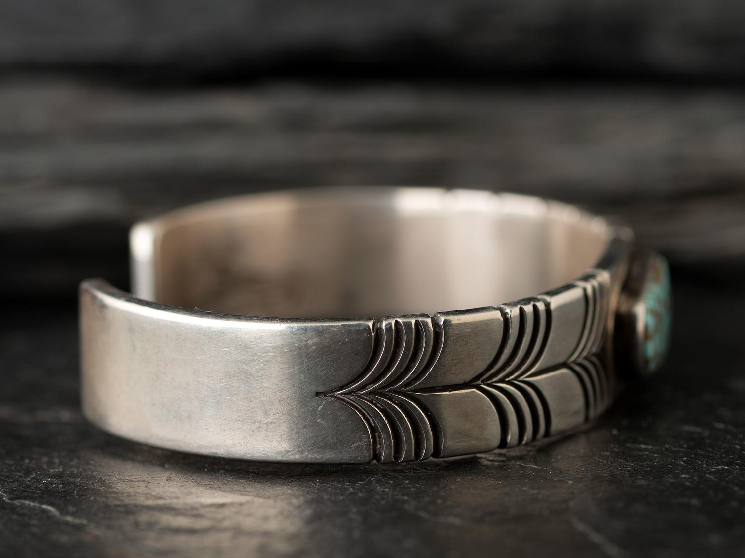 Sterling Silver and #8 Turquoise Cuff Bracelet