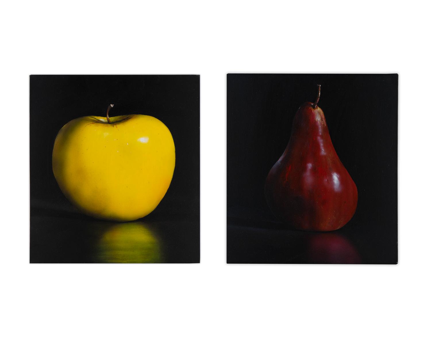 One Yellow Apple and One Red Pear (Two Works)