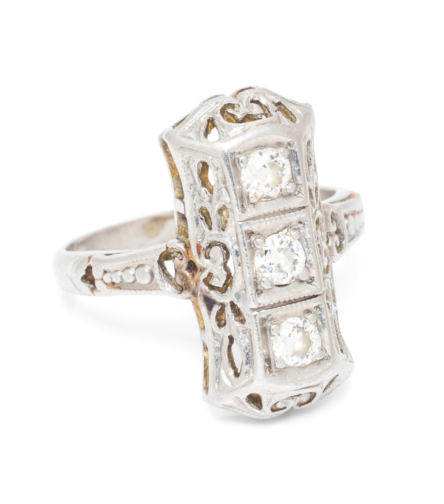 A Platinum and Diamond Ring,