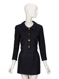 Chanel, Black Jacquard Skirt Suit