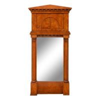 A Biedermeier Walnut Mirror
