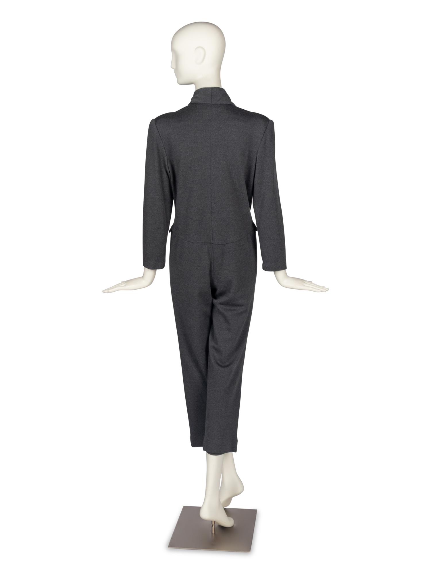Geoffrey Beene Grey Wool Jumpsuit