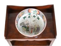 A George III Mahogany Wash Stand with a Japanese Porcelain Bowl