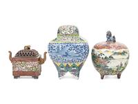 Three Japanese Porcelain Covered Vessels