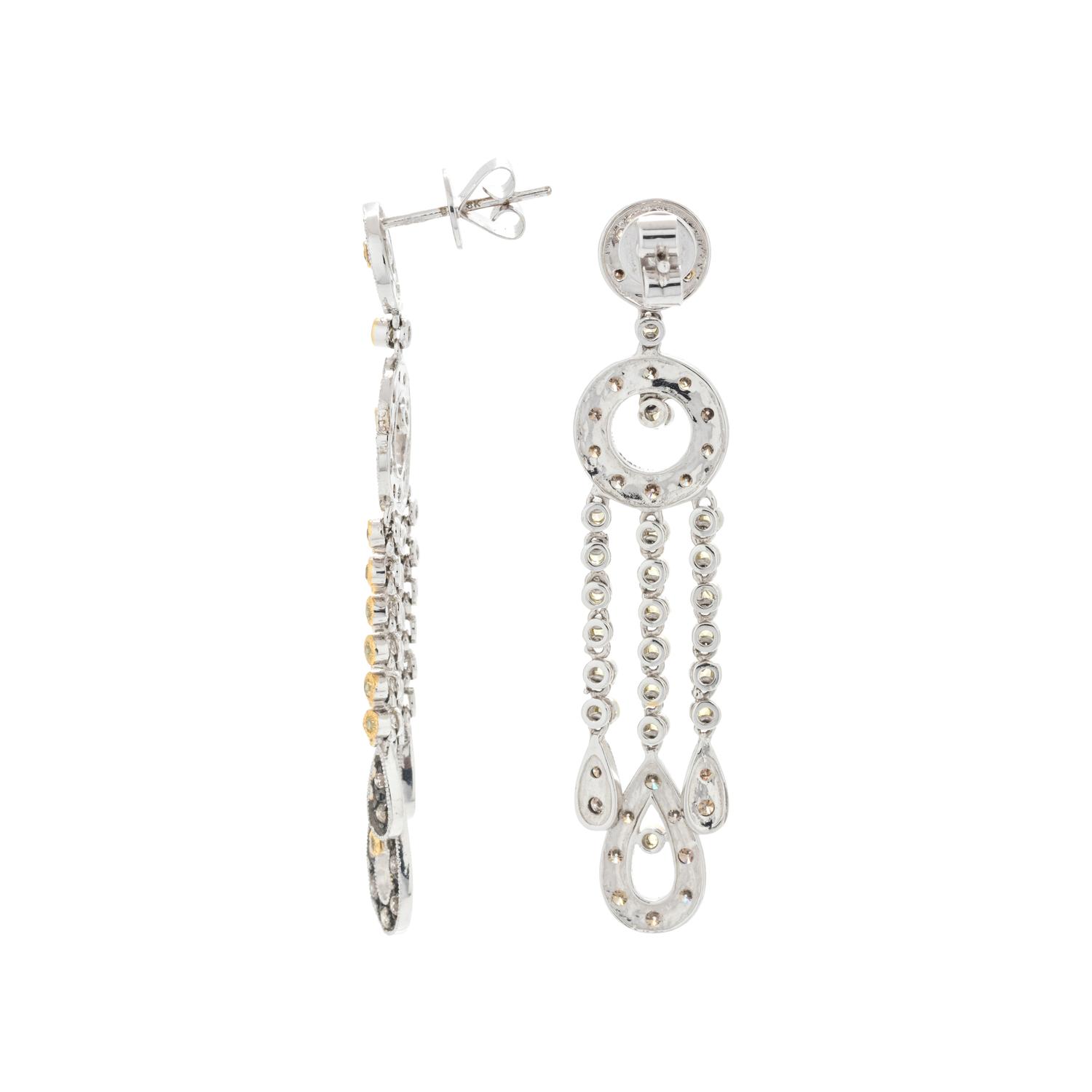 COLORED DIAMOND AND YELLOW SAPPHIRE EARRINGS