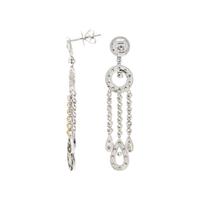 COLORED DIAMOND AND YELLOW SAPPHIRE EARRINGS