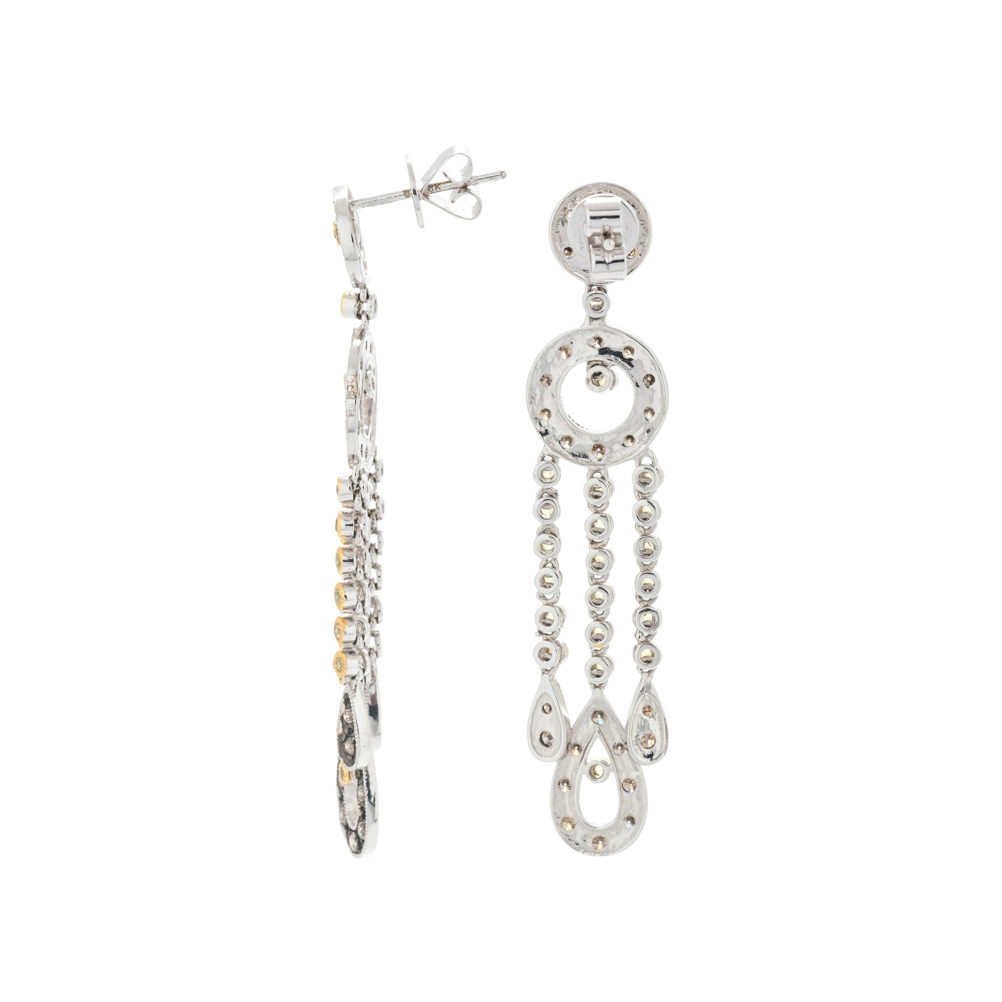 COLORED DIAMOND AND YELLOW SAPPHIRE EARRINGS