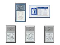 A Collection of Five Framed Chrysler Golf Shootout Signed Autograph Invitations Including Michael Jordan