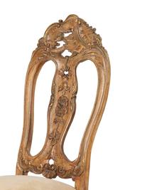 A Set of Ten Italian Rococo Style Painted Dining Chairs