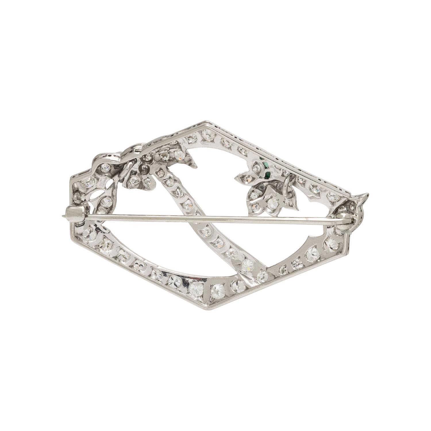 ART DECO, PLATINUM AND DIAMOND PIN