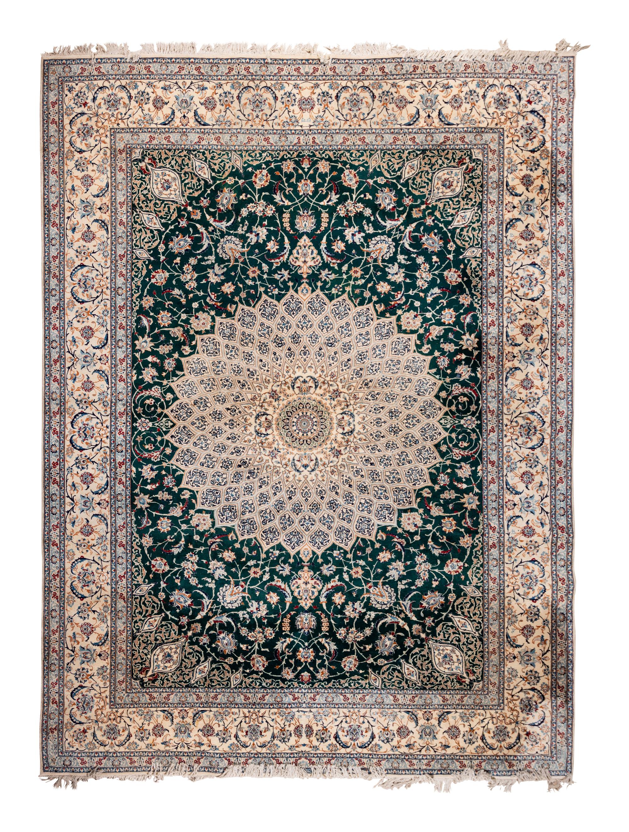 A Habibian Nain Silk and Wool Blend Rug