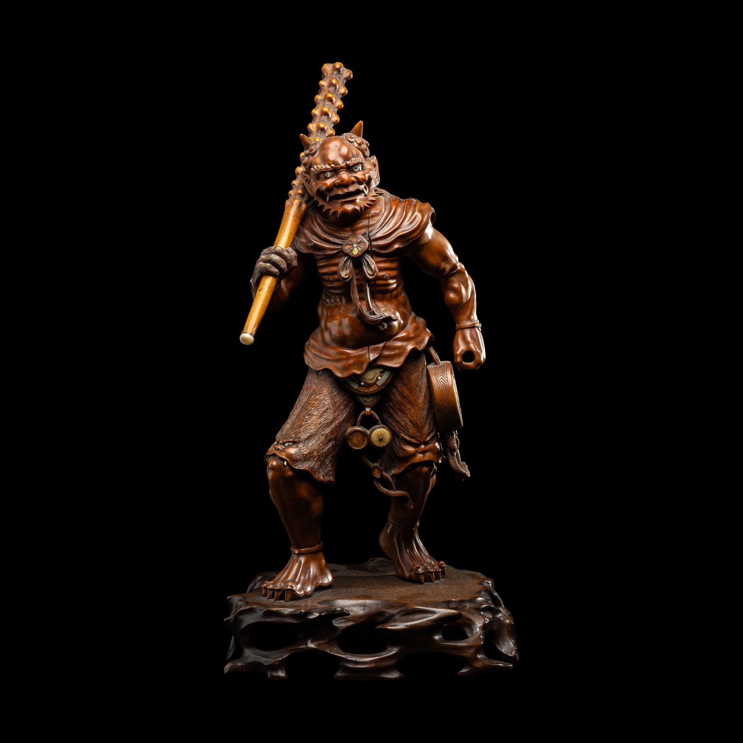 A Japanese Carved Boxwood Figure of an Oni, Meiji Period/Taisho Period