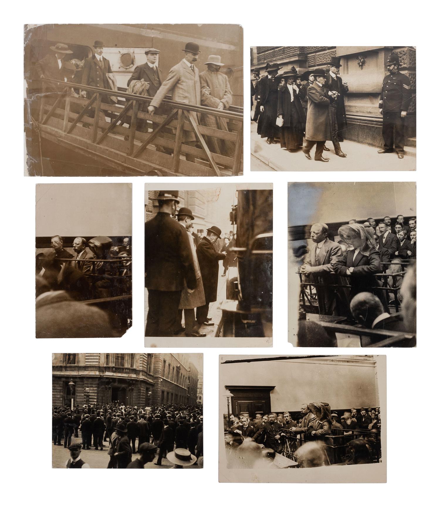 [CRIME & PUNISHMENT]. A collection of photographs documenting the infamous British murder case of Dr. Hawley Harvey Crippen (1862-1910), who was tried and executed for killing his wife.