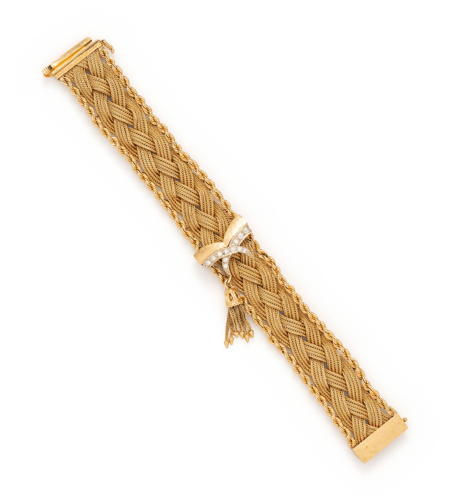 BICOLOR GOLD AND DIAMOND BRACELET